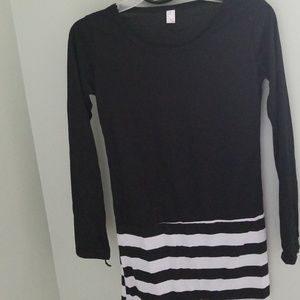Long sleeve black shirt with stripes